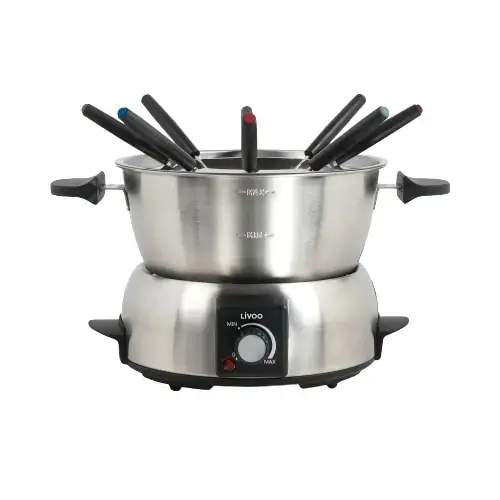 Set fondue electric Livoo DOC263, 1000 W, 8 persoane (Inox)