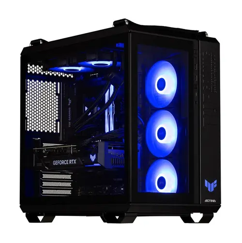 Calculator Sistem PC Gaming Actina KOMACNGIP0181 Powered By ASUS, Procesor AMD Ryzen™ 7 7800X3D, 8 cores, 4.2GHz, 96 MB L3, 32GB DDR5, 2TB SSD, NVIDIA GeForce RTX 5080 16GB GDDR7, DLSS 4, Wi-Fi, Bluetooth, No OS (Negru)