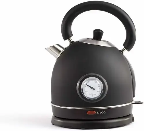 Fierbator de apa retro cu termometru DomoClip LIVOO DOD157S, 1800 W, 1.8 l (Negru)