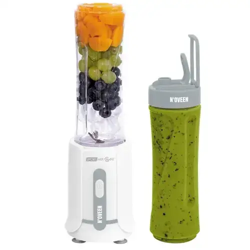 Blender Noveen Sport Mix & Fit SB230, 300 W, 2 Sticle TRITAN 0.6 l, Adaptor zdrobire gheata (Gri)