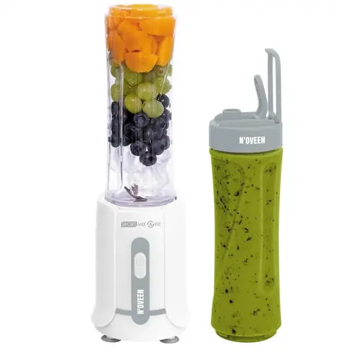 Blender Noveen Sport Mix & Fit SB230, 300 W, 2 Sticle TRITAN 0.6 l, Adaptor zdrobire gheata (Gri)