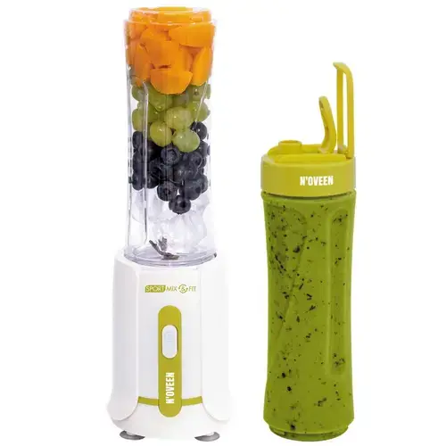 Blender Noveen Sport Mix & Fit SB230, 300 W, 2 Sticle TRITAN 0.6 l, Adaptor zdrobire gheata (Verde)