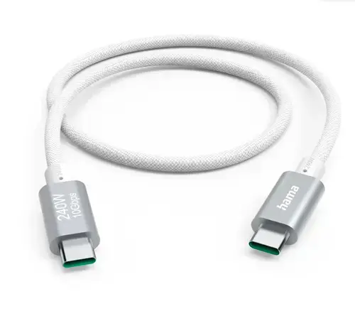 Cablu de date Hama 201724, USB Type-C - USB Type-C, 240W, 1.5 m (Alb)