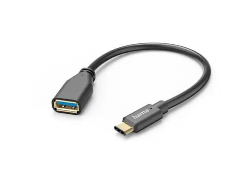 Cablu adaptor Hama 201605, USB Type-C - USB A, 150mm (Negru)