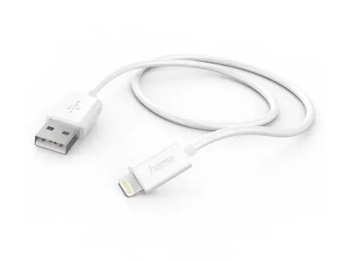 Cablu de date Hama 201579, USB-A - Lightning, 1m (Alb)