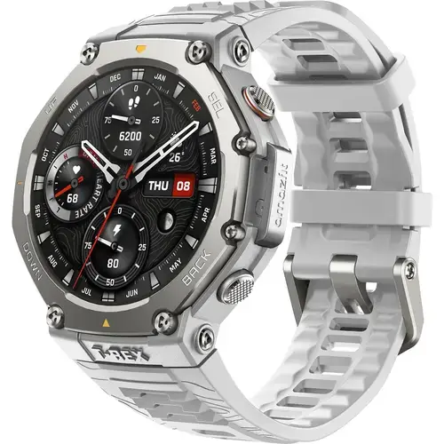 Smartwatch Amazfit T-Rex 3, Ecran AMOLED 1.5inch, Android/iOS, 10 ATM, NFC, GPS, 170+ Moduri antrenament (Alb)