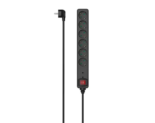 Prelungitor Hama R9223153, 6 prize, comutator, 1.4m (Negru)