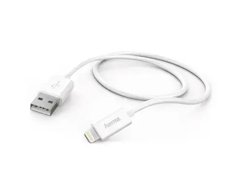 Cablu date Hama 178384, USB-A - Lightning, 0.6m (Alb)