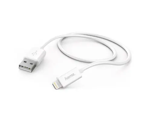 Cablu date Hama 178384, USB-A - Lightning, 0.6m (Alb)