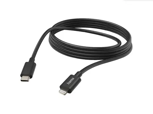 Cablu de date Hama 201599, USB-C - Lightning, 3m (Negru)