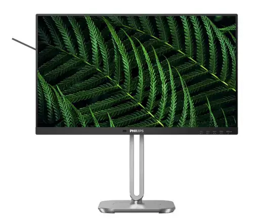 Monitor IPS LED Philips 23.8inch 24B2G5200/00, Full HD (1920 x 1080), VGA, HDMI, DisplayPort, Boxe, Pivot, 100 Hz, 4 ms (Negru/Argintiu)