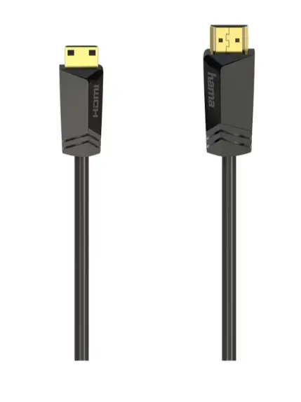 Cablu HDMI - mini HDMI HAMA 205015, 1.5m, 4K HDR, placat cu aur (Negru)