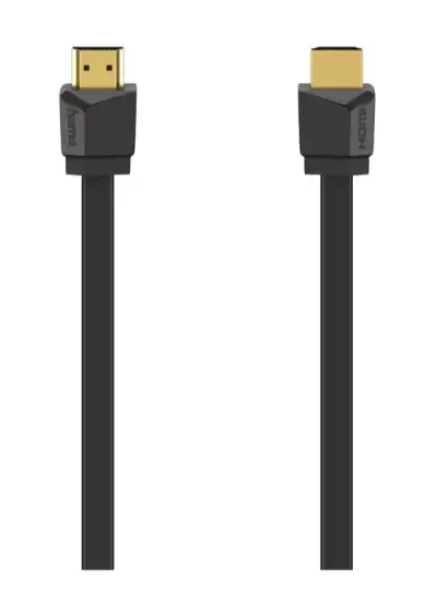Cablu HDMI Ethernet Hama 205013, 1.5m, 4K HDR, placat aur (Negru)