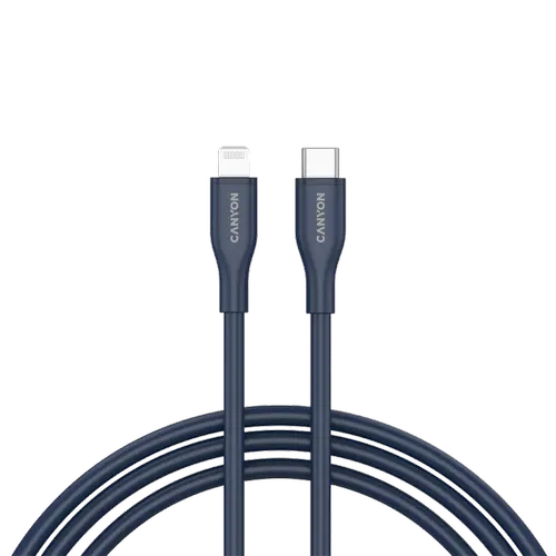 Cablu de date CANYON CNS-CLNM60SC10DB, 60 W, USB Type-C la Lightning, 1m (Albastru)
