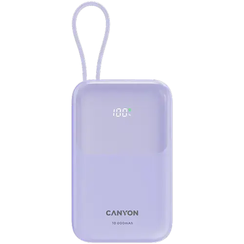 Acumulator extern CANYON CNS-CPB101PU OnPower 101, 10000 mAh, 22.5 W, USB-A/USB-C (Mov)