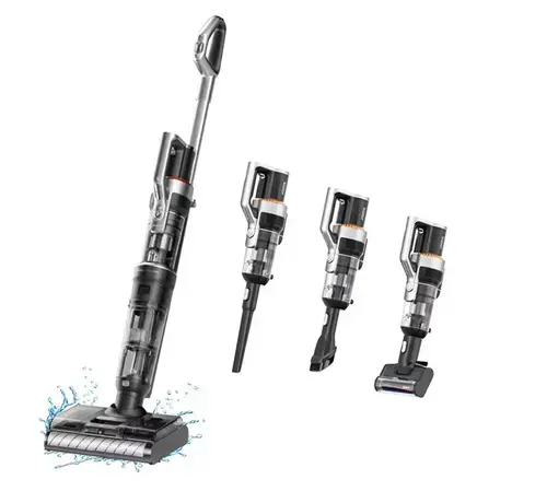 Aspirator vertical fara fir cu spalare Jimmy HW11 Pro Max Cordless 4 in 1 Vacuum&Washer, putere 500W, autonomie 80 min, putere de aspirare de 125W, filtrare 99.9%, ecran LED, autocuratare (Negru)