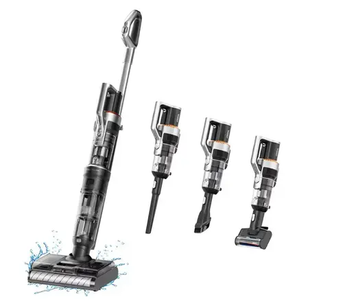 Aspirator vertical fara fir cu spalare Jimmy HW11 Pro Max Cordless 4 in 1 Vacuum&Washer, putere 500W, autonomie 80 min, putere de aspirare de 125W, filtrare 99.9%, ecran LED, autocuratare (Negru)