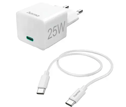 Incarcator retea Hama 201624, USB-C, PD, 25W (Alb)