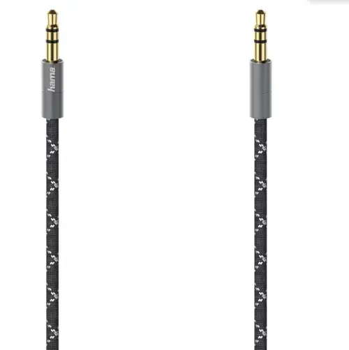 Cablu audio Hama 205129, 3.5 mm, 0.75 m (Negru/Gri)