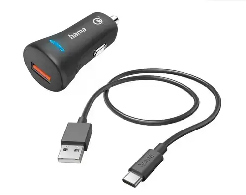 Incarcator auto Hama 201615, USB-C, 19.5W, 1.5m (Negru)
