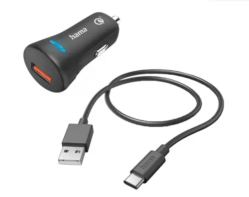 Incarcator auto Hama 201615, USB-C, 19.5W, 1.5m (Negru)