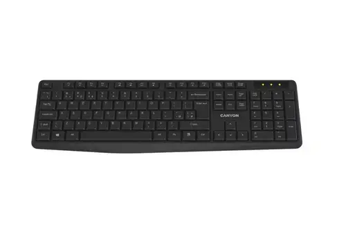 Tastatura Wireless CANYON KB-W01, Bluetooth, 104 tate, Rezistenta la lichide (Negru)