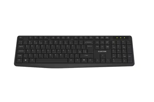 Tastatura Wireless CANYON KB-W01, Bluetooth, 104 tate, Rezistenta la lichide (Negru)