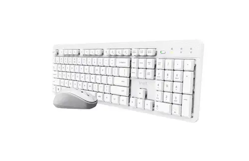 Kit tastatura si mouse Trust Ody II, Wireless, USB (Alb)