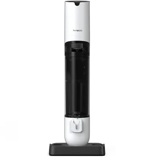 Aspirator vertical Tineco Pure ONE Station 5 Smart, 500 W, 3 niveluri aspirare, 175 AW, Tehnologie ZeroTangle, Autonomie 70 minute, Recipient 0.45 l (Alb/Negru)