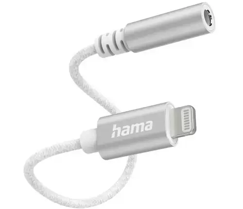 Adaptor audio Hama 201523, Lightning - Jack 3.5mm (Alb)