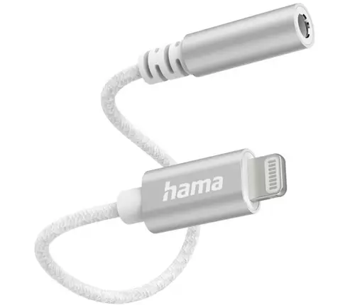 Adaptor audio Hama 201523, Lightning - Jack 3.5mm (Alb)
