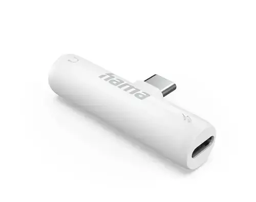 Adaptor audio Hama 201723, USB-C - Jack 3,5 mm, PD (Alb)