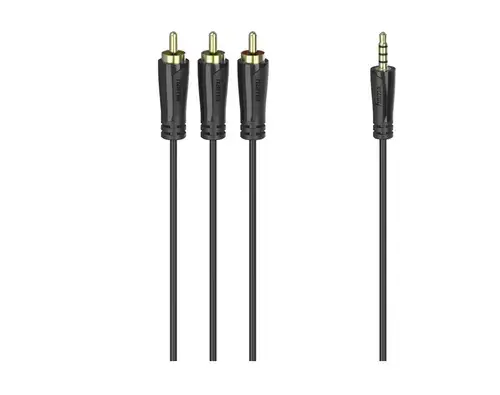 Cablu audio Hama 205154, Jack 3.5mm - 3 x RCA, 1.5m (Negru)