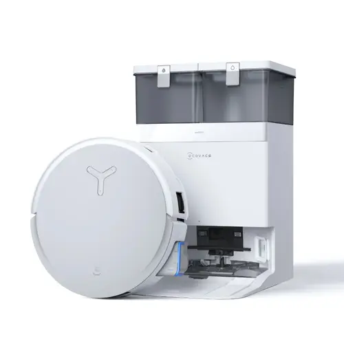Aspirator robot ECOVACS DEEBOT X8 OMNI, Aspirare 18.000 Pa, aspirare & mopare simultana, tehnologie OZMO ROLLER Self-Washing, Statie OMNI All-in-One, Control prin aplicatie & asistent vocal YIKO-GPT (Alb)
