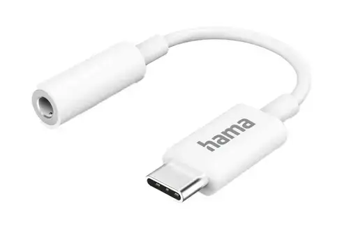 Adaptor Hama 201524, USB-C - Jack 3.5 mm (Alb)