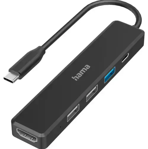 Hub Hama 200117, 3 x USB-A,USB-C, HDMI (Negru)