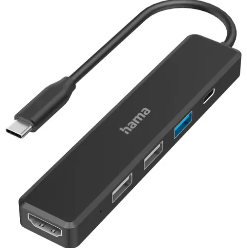 Hub Hama 200117, 3 x USB-A,USB-C, HDMI (Negru)