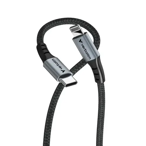 Cablu de date Verbatim Sync & Charge 31844, USB Type-C - Lightning, 18 W PD, 1.2m (Negru)