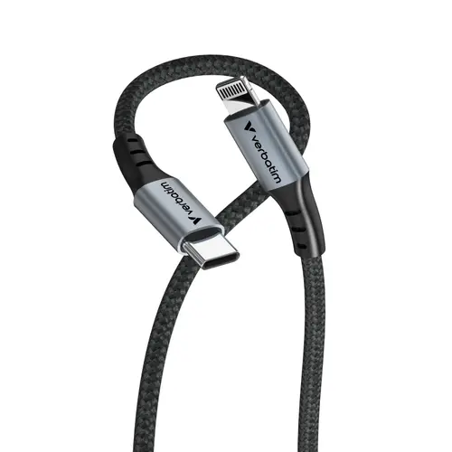 Cablu de date Verbatim Sync & Charge 31844, USB Type-C - Lightning, 18 W PD, 1.2m (Negru)