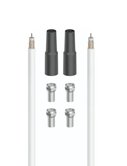 Kit cablu video Coaxial Hama 205042, 20m, 100dB (Alb)