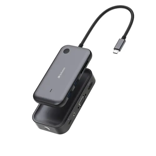 Hub USB si adaptor wireless Verbatim Share My Screen WDA-01, 1080p, USB-C, SD/microSD, Wi-Fi (Negru)