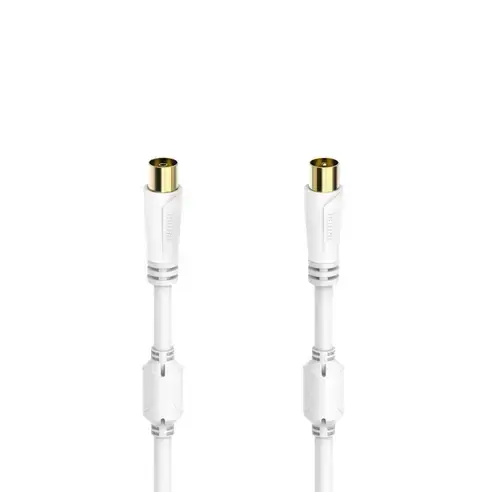 Cablu coaxial Hama 205250, 10 m, 100 dB (Alb)