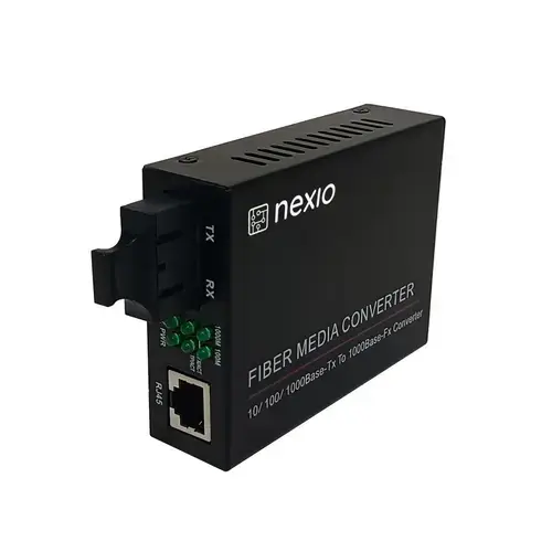 Mediaconvertor 10/100/1000M, Dual Fiber 1310nm, MM, 2km, SC - NEXIO