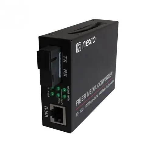 Mediaconvertor 10/100M, 1550/1310nm, WDM, Type B, SM, 20km, SC - NEXIO