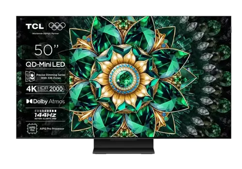 Televizor Mini LED TCL 127 cm (50inch) 50Q7C, Ultra HD 4K, Smart TV, WiFi, CI+