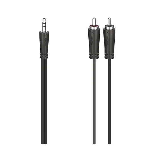 Cablu audio Hama 205111, Jack 3.5mm - RCA, 3m (Negru)