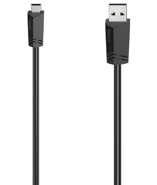 Cablu de date Hama 200605, Mini-USB - USB, 0.75 m (Negru)