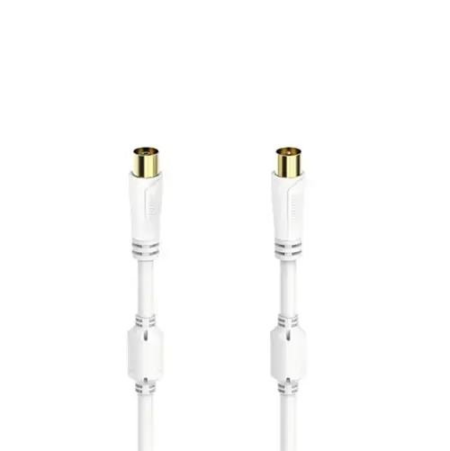 Cablu coaxial Hama 205245, 0.75m, 100 dB (Alb)