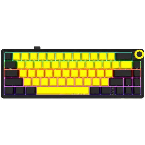 Tastatura Gaming Mecanica LORGAR KBP70MW, Wireless, Bluetooth 5.0, USB, EN layout (Negru/Galben)