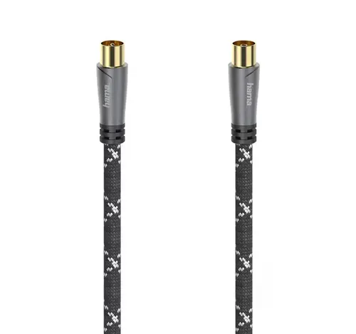 Cablu video Coaxial Hama 205071, 3m, 120dB (Negru/Gri)